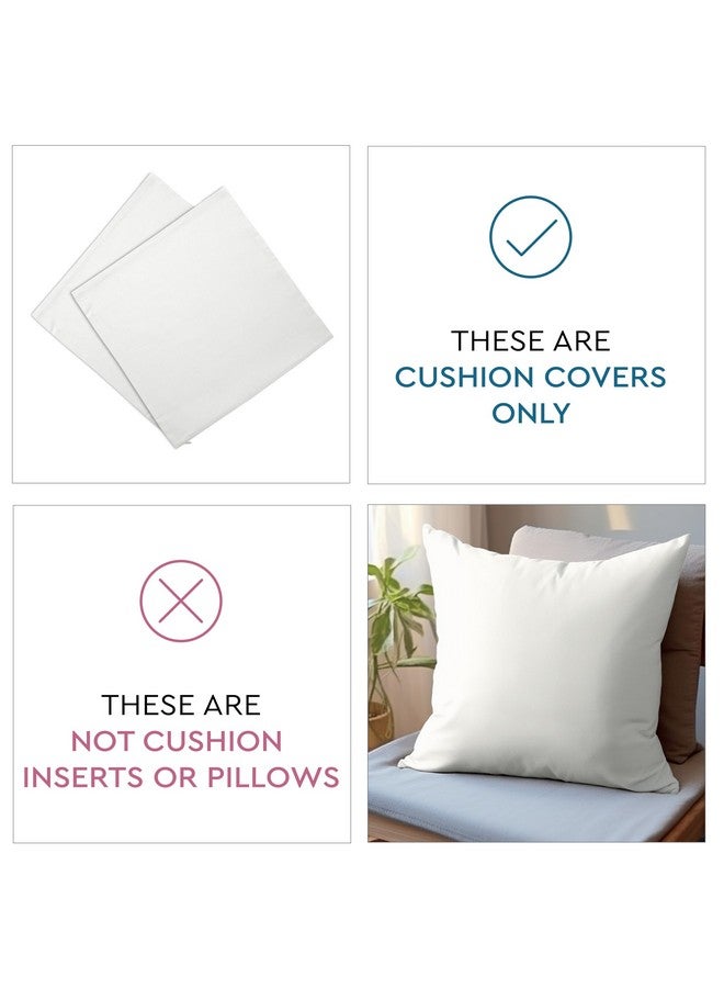 Encasa XO Cushion Covers 60x60 cm Set of 2 | Solid Color Quilted Velvet Sofa Cushion Covers | only Covers No Insert | Both Side Quilted Fabric | Beige | Decorative Pillow Covers for Home-150 TC - Image 2