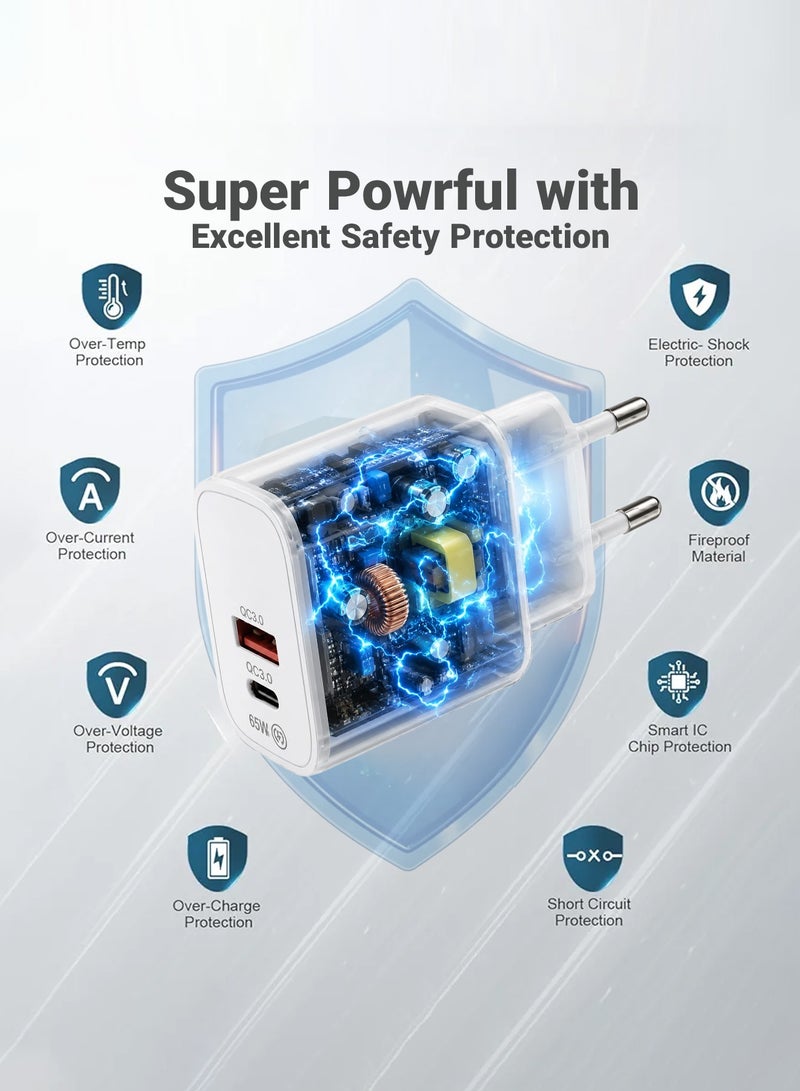 Vierex 25W Dual Port Fast Wall Charger Includes USB-C to Lightning Cable for Apple 14/13/12/13 - Image 5