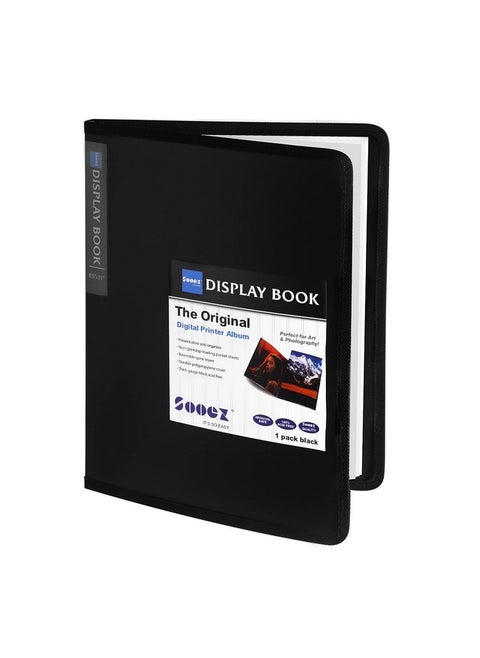 30-Pocket Binder With Plastic Sleeves 8.5X11" (Black), Heavy Duty Art Portfolio Folder With Clear Sheet Protectors, Display 60 Pages, Presentation Book For Artwork, Document Organizer