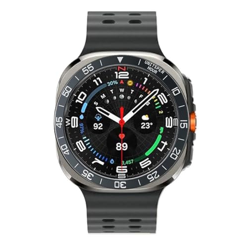 DEALELE Bezel Cover Compatible with Samsung Galaxy Watch Ultra 47mm (2025/2024), Time Scale Stainless Steel Metal Bezel Ring Adhesive Cover Anti Scratch Protector Accessory, Titanium gray - Image 3