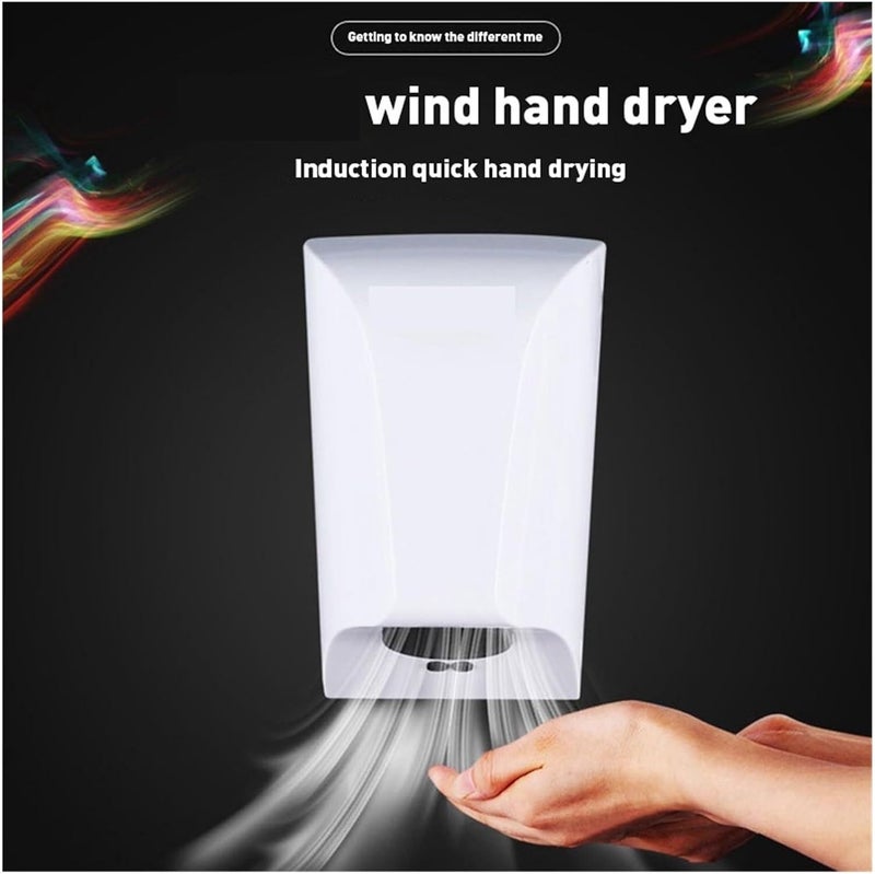 Hand Dryer, Hand Dryer Automatic Smart Sensor, Mini Wind Speed ​​Dryer for Toilet for Kitchen Bedroom Hotel(Silver) - Image 4