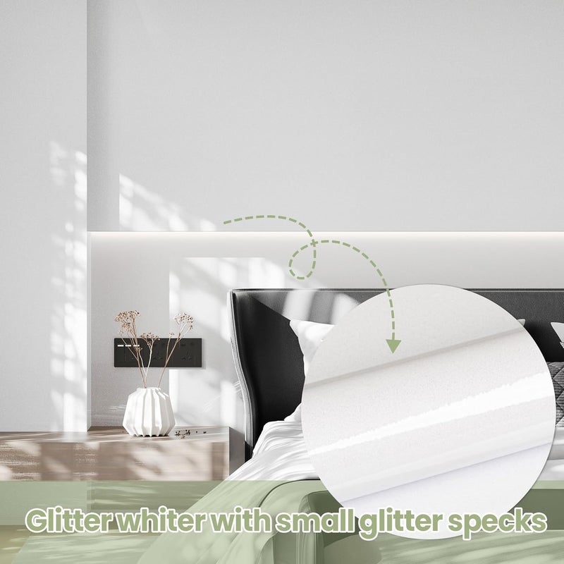 TANONE Glossy White Contact Paper 23.6" x 413" Self Adhesive Removable Shiny Wallpaper Vinyl Wrap Decorative for Kitchen Countertops Cabinets Wardrobe Dressing Table Furniture - Image 2