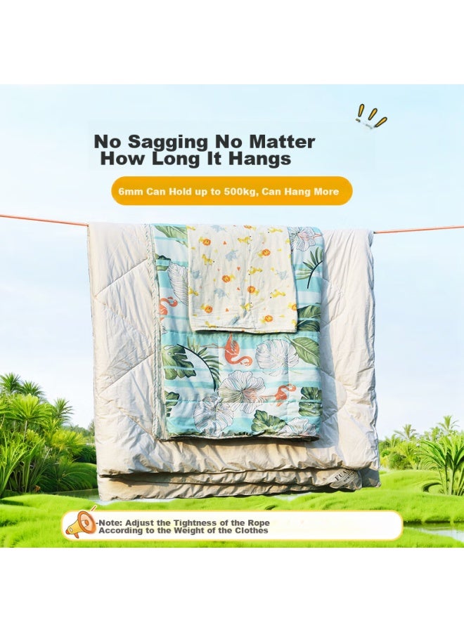 Canle Kanle Outdoor Thickened Steel Wire Clothesline, Outdoor Drying Quilt Tool, Travel Car Roof Polyester Climbing Rope, 8mm 10 Meters - Image 1