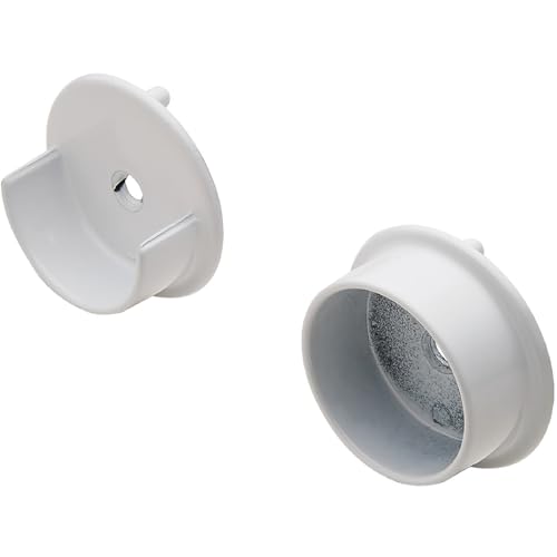 Hafele Synergy Collection Wardrobe Tube Support, 1 Pair for 1 5/16" Diameter Closet Rod (Zinc, White) - Image 1
