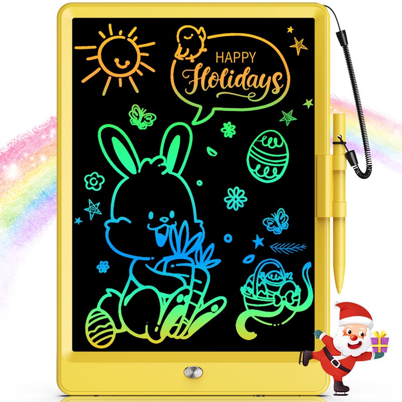 Bravokids LCD Writing Tablet for 3-8 Year Old Girls and Boys - 10 Inch Electronic Doodle Board Drawing Pad, Educational Birthday Gift for Kids and Toddlers (Yellow) - Image 1