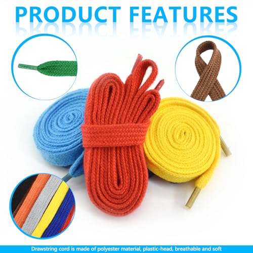 BDS-HOME 24pcs 12colors Flat Drawstring Cord Replacement, Clothing Hoodie Drawstring with Three Drawstring Threading Devices, Sweatshirt, Sweatpants, Casual Pants, Rope Replacement (48inch Long) - Image 4