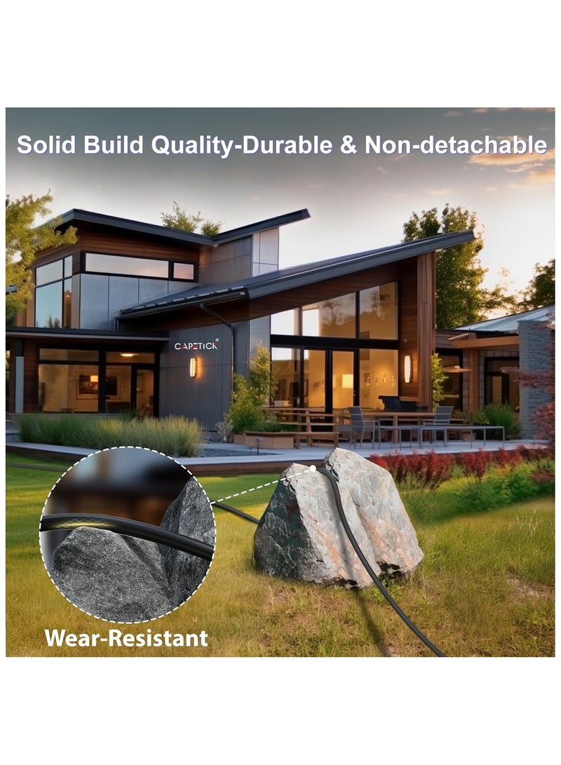 كيرتيك سلك تمديد الطاقة CareTick، سلك بطول مترين، ثنائي الاتجاه، مع قابسين مستقلين بثلاثة دبابيس، ومقبس تمديد طاقة قوي ومقاوم للحريق، مناسب للمنزل والحديقة والمستودعات (أسود، 2W2M) - Image 5