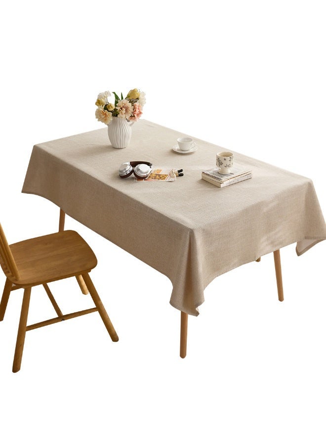 مفرش طاولة من القطن والكتان مع شرابات، لتناول الطعام في مطبخ المزرعة (55 بوصة × 70 بوصة) - Image 1