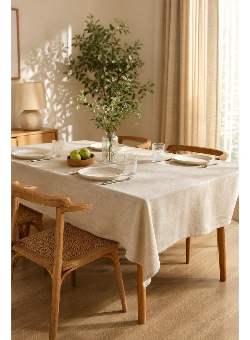 Tablecloth, Washable Tablecloth & Kitchen Tablecloth, Polyester Waterproof Oil-Proof & Easy to Wipe, Wrinkle-Resistant with Good Drapability, Luxury Texture, Fit for Various Table Sizes, for Dining Table, Villa, Hotel, Afternoon Tea, Suitable for Middle Eastern Families, (140CMx180CM) - Image 2
