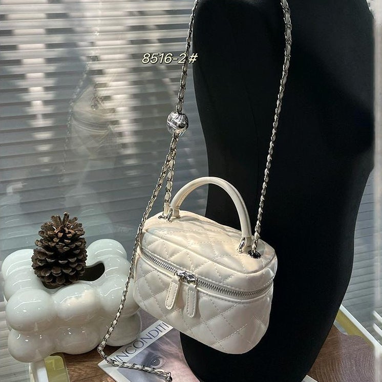European Genuine Leather Mobile Phone Bag Mini Bag Rhomboid Chain Bag Red Bag Women'S Chanel Style Crossbody Bag Small Bag Box Bag - Image 3