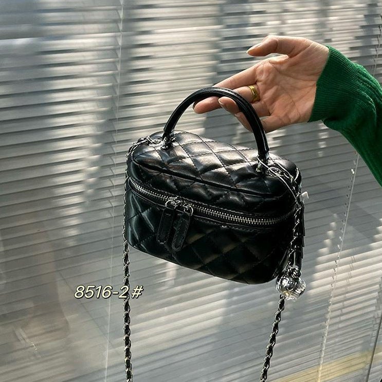 European Genuine Leather Mobile Phone Bag Mini Bag Rhomboid Chain Bag Red Bag Women'S Chanel Style Crossbody Bag Small Bag Box Bag - Image 4