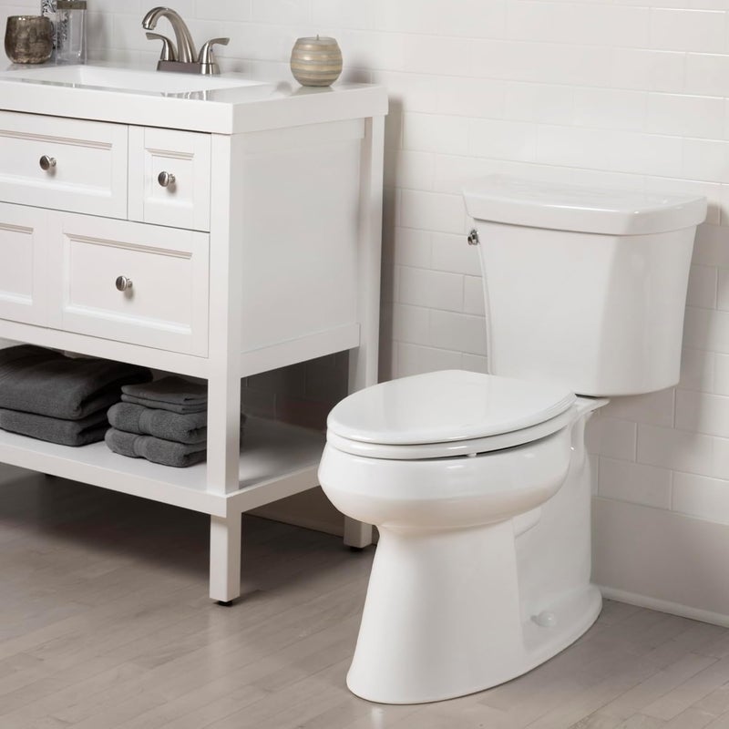 Bemis Ashland Modern Wood Toilet Seat with Decorative Edge, Slow Close, Secure Hinges, Made in USA, Elongated, White - Image 2