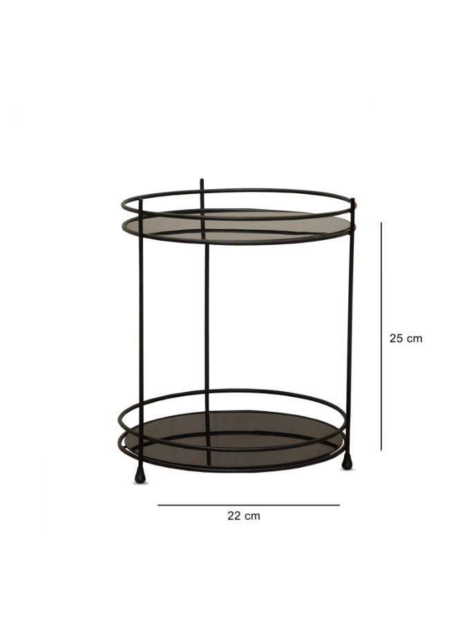2-Tier Metal Makeup Organizer – Black Cosmetic Storage Rack for Perfume and Skincare – Space Saving Vanity Display - Image 2