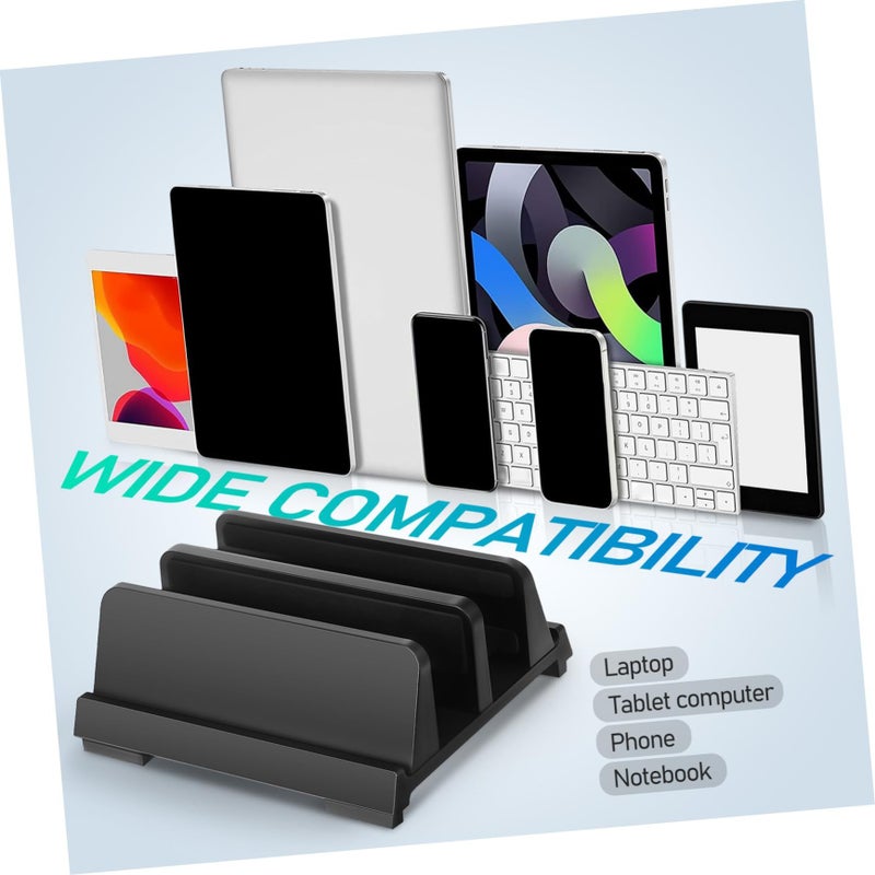DOITOOL Laptop Vertical Stand Adjustable Holder Dual Slots Laptop Tablet Phone Desk Organizer - Image 4