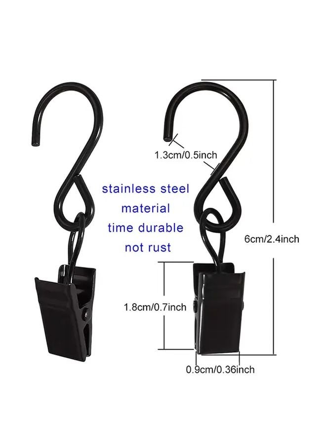 25pcs Black S Hooks 2 4 Inch Metal Screw In For Hanging Decorations - Image 3