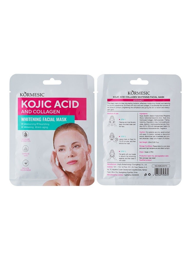 Kormesic 5 packs Kojic Acid Collagen Mask 25ml - Brightening & Firming - Image 1