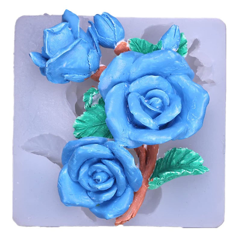 NINEXY Rose Bouquet Pod Silicone Fondant Mold Flower Cake Chocolate Candy Mold Epoxy Resin Jewelry Making Mould Soap Polymer Clay Mold Pastry Baking Tools - Image 1