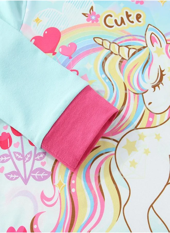 babyqlo Rainbow Dreams Glow-in-the-Dark PJs for Girls