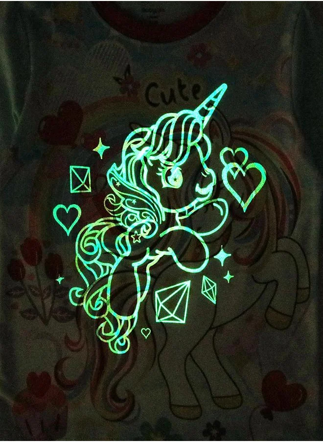 babyqlo Rainbow Dreams Glow-in-the-Dark PJs for Girls