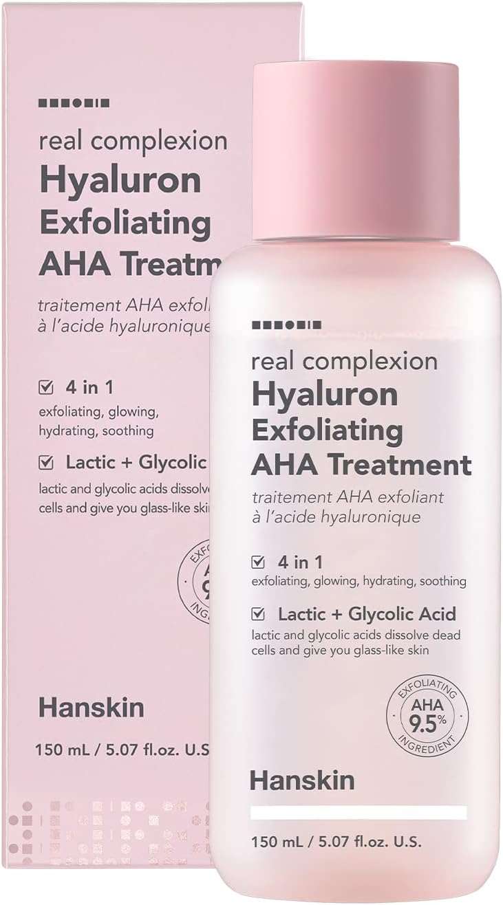 Hanskin Hanskin Real Complexion Hyaluron Exfoliating AHA Treatment Exfoliating Toner Hydrating Skin Booster 507 fl oz 150ml 