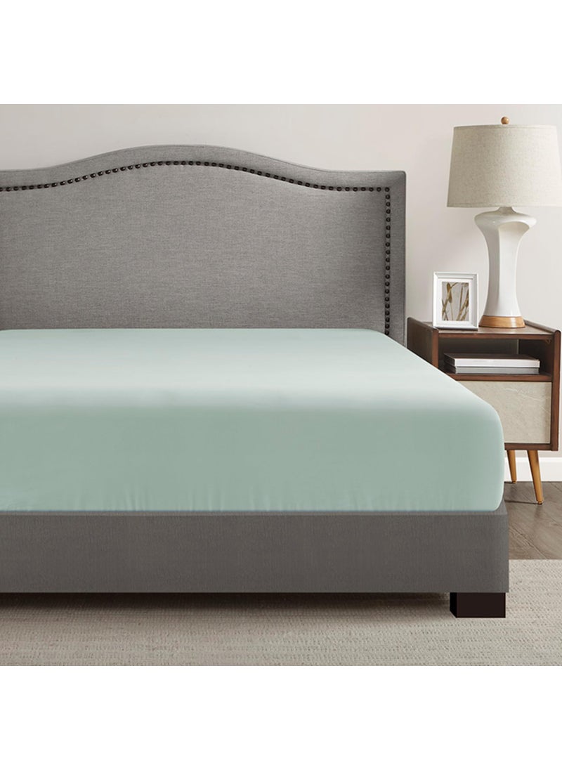 Comfort Spaces Comfort Spaces Coolmax Moisture Wicking Fitted Sheet ONLY Super Soft  Fade Resistant  All Elastic Deep Pocket Fits Up to 16"" Mattress - Warm Weather Cooling Sheets for Night Sweats  Queen  Aqua  - Image 1