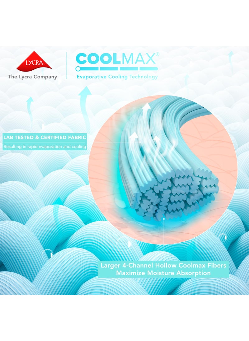 Comfort Spaces Comfort Spaces Coolmax Moisture Wicking Fitted Sheet ONLY Super Soft  Fade Resistant  All Elastic Deep Pocket Fits Up to 16"" Mattress - Warm Weather Cooling Sheets for Night Sweats  Queen  Aqua  - Image 3