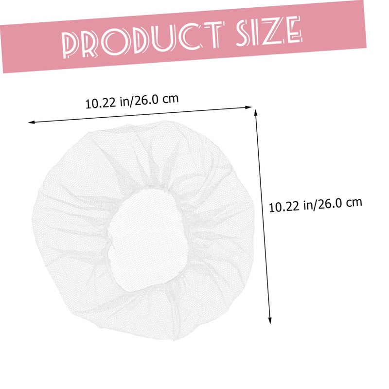 100 White Disposable Nylon Hair Nets Breathable Mesh Caps for Kitchen Food Service - Image 4