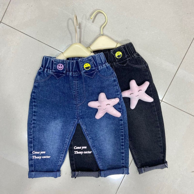 Girls' Jeans 2024 Children'S Wear New Western Style Small And Medium-Sized Children'S Korean Style Girls' Flared Pants Trendy Children'S Pants - Image 3