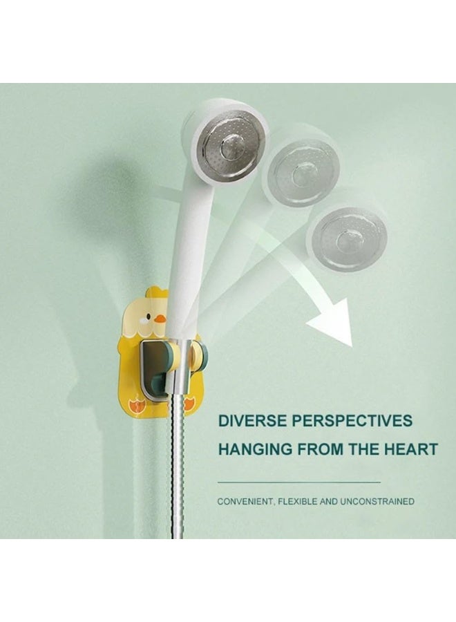 CMGTYYD. حامل دش يدوي قابل للتعديل، بتصميم كرتوني، لاصق، مناسب للمنزل والفندق والحمام، لا يتطلب حفرًا (عبوة من 3 قطع) - Image 3