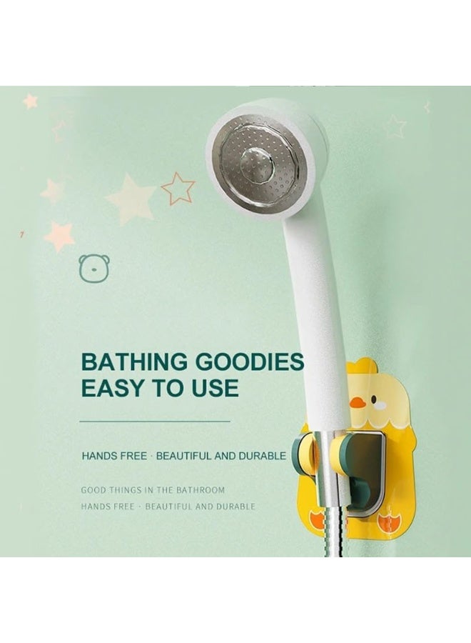 CMGTYYD. حامل دش يدوي قابل للتعديل، بتصميم كرتوني، لاصق، مناسب للمنزل والفندق والحمام، لا يتطلب حفرًا (عبوة من 3 قطع) - Image 5