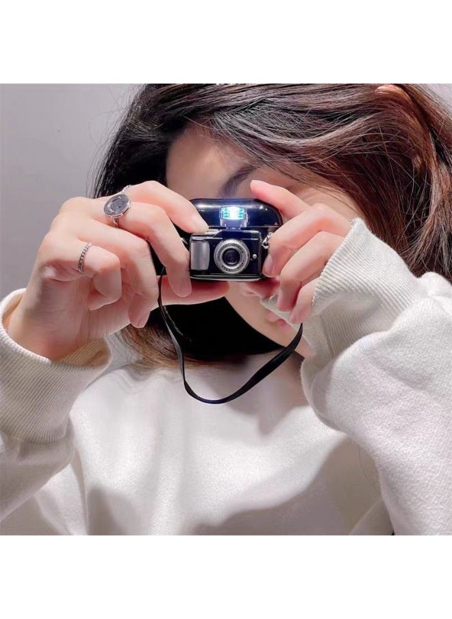 Generic - Hot Sale Suitable For Apple Airpods 4 Headphone Protective Case Pro2 Headphone Case 3 Creative 1 Stereo Camera-Color:Three-dimensional Black Camera Earphone Case-Applicable Models:Airpods Pro - Image 1