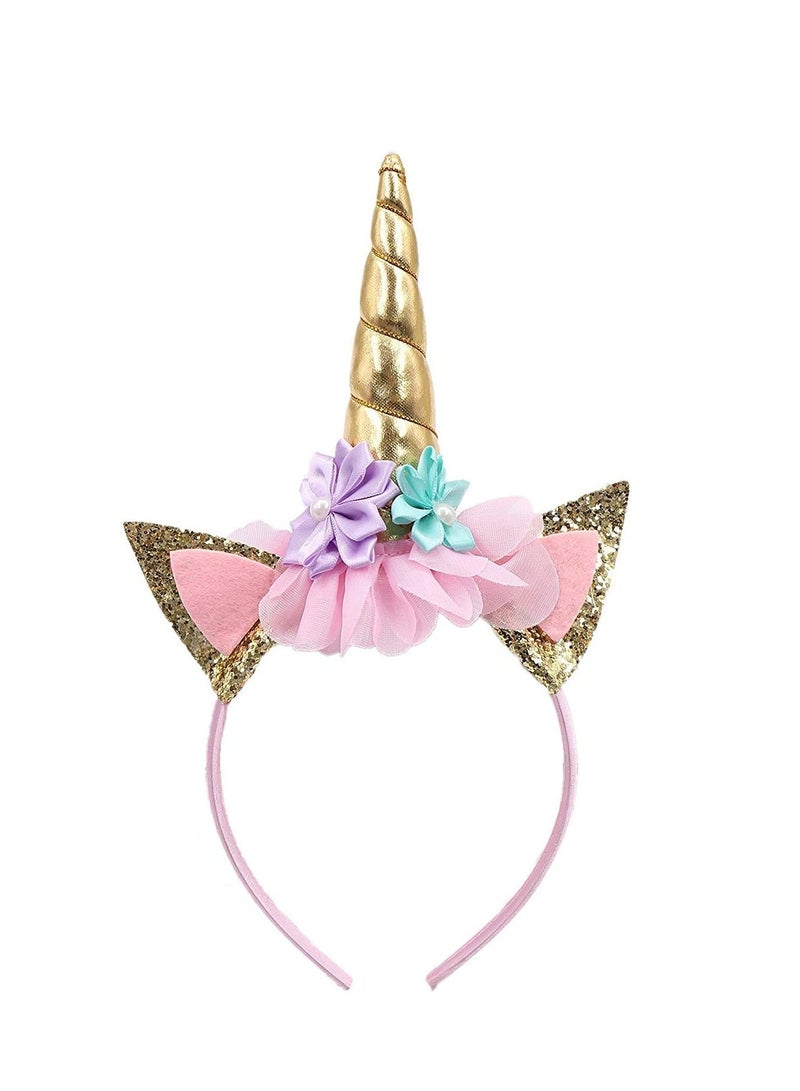 Unicorn Party Supplies Set Glitter Unicorn Headband Unicorn Balloons Gold Happy Birthday Banner Latex And Foil Balloons Decorations Kit ( 27 Value Pack) - Image 5