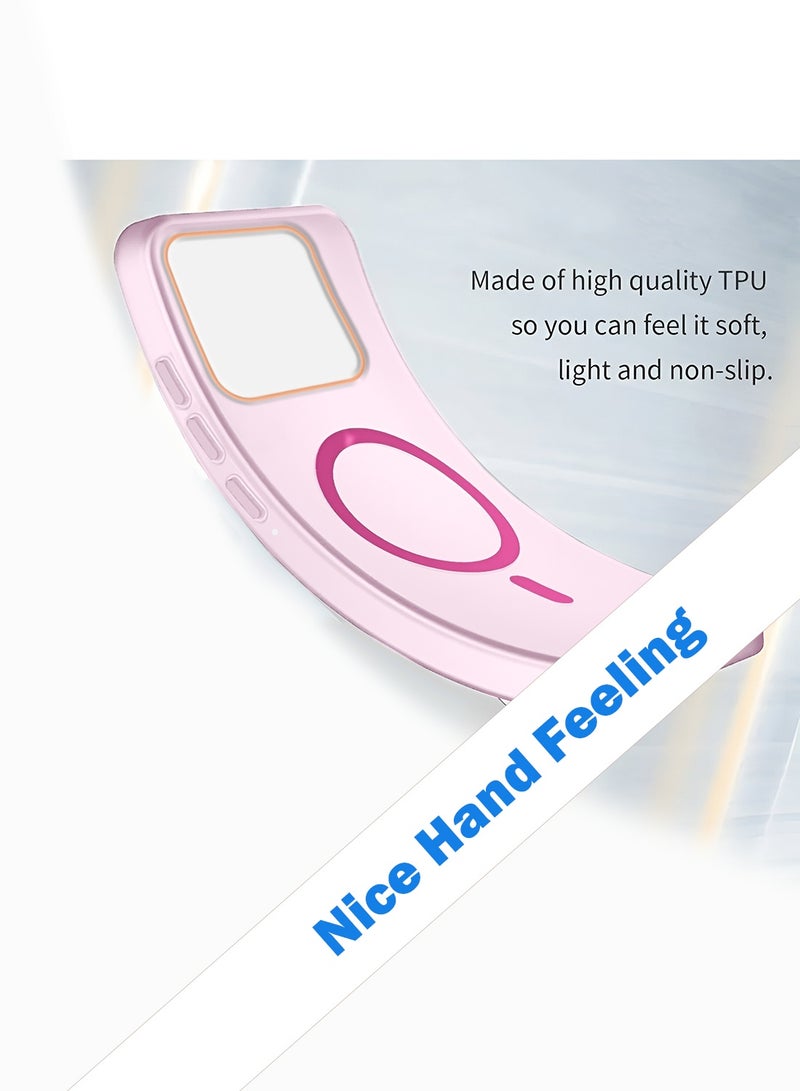 Wtech Motorola Edge 60 Pro 5G 2025 Hybrid Translucent Magsafe with Magnetic Charging Raised Camera Lips Elegant Look Case Cover (MCMPMN) - Baby Pink - Image 3