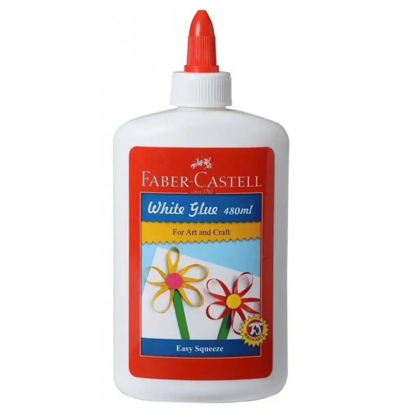 Faber Castell White Glue In Easy Squeeze Bottle For Arts And Crafts- 480ml