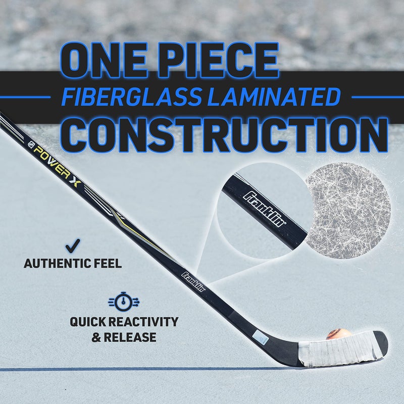 Franklin Sports Street Hockey Sticks - Power X Junior Street Hockey Stick - Wood and Fiberglass Shaft - ABS Blade - One Piece Stick - 58" Right Handed Multi - Image 4