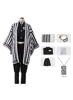 Trunkin Trunkin Cotton Blend Cute Demon Slayer Iguro Obanai Cosplay Kimono Clothing Uniform Collectible Costume Halloween (Xl) Outfit, Multicolour  - Image 1