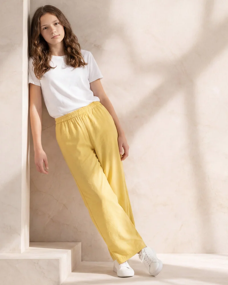 Redtag Senior Girls Yellow Casual Trouser