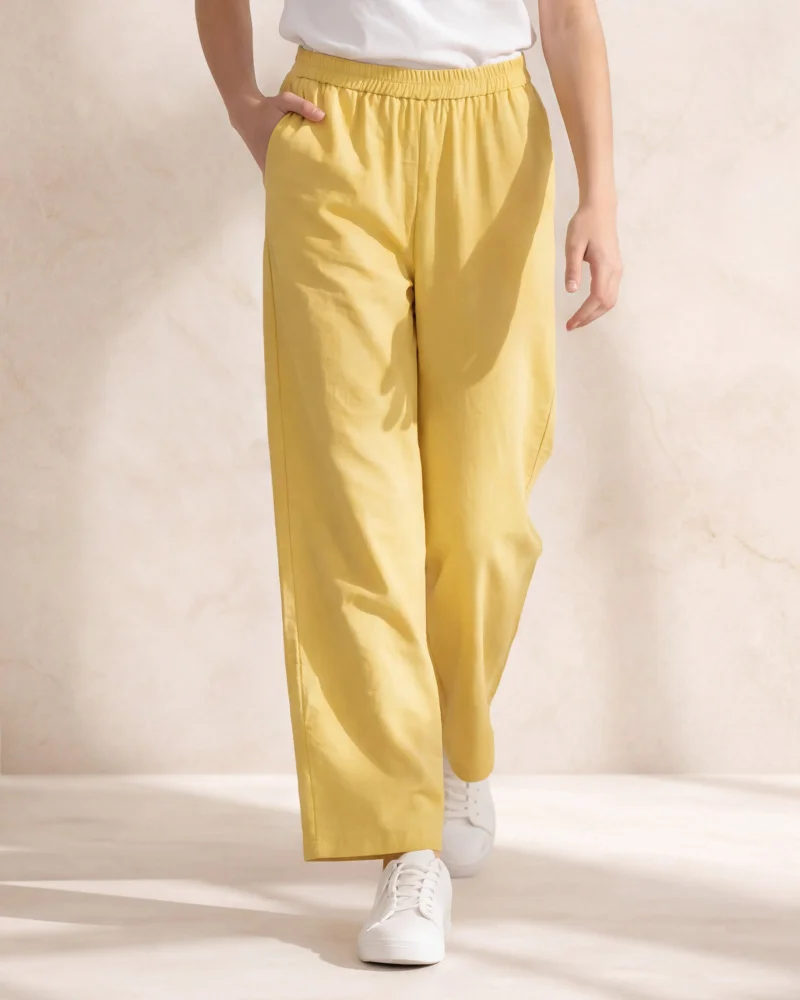 Redtag Senior Girls Yellow Casual Trouser
