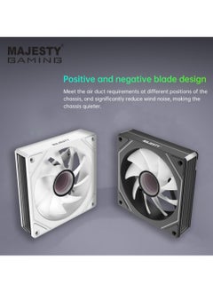 Majesty Majesty Infinity Cooling Fan | ARGB | PWM Speed Adjustment | 12cm | Pin 4 + 5V 3Pin | Hydraulic Bearing for 30K Hours | 1800 RPM (Black - Reverse)  - Image 5