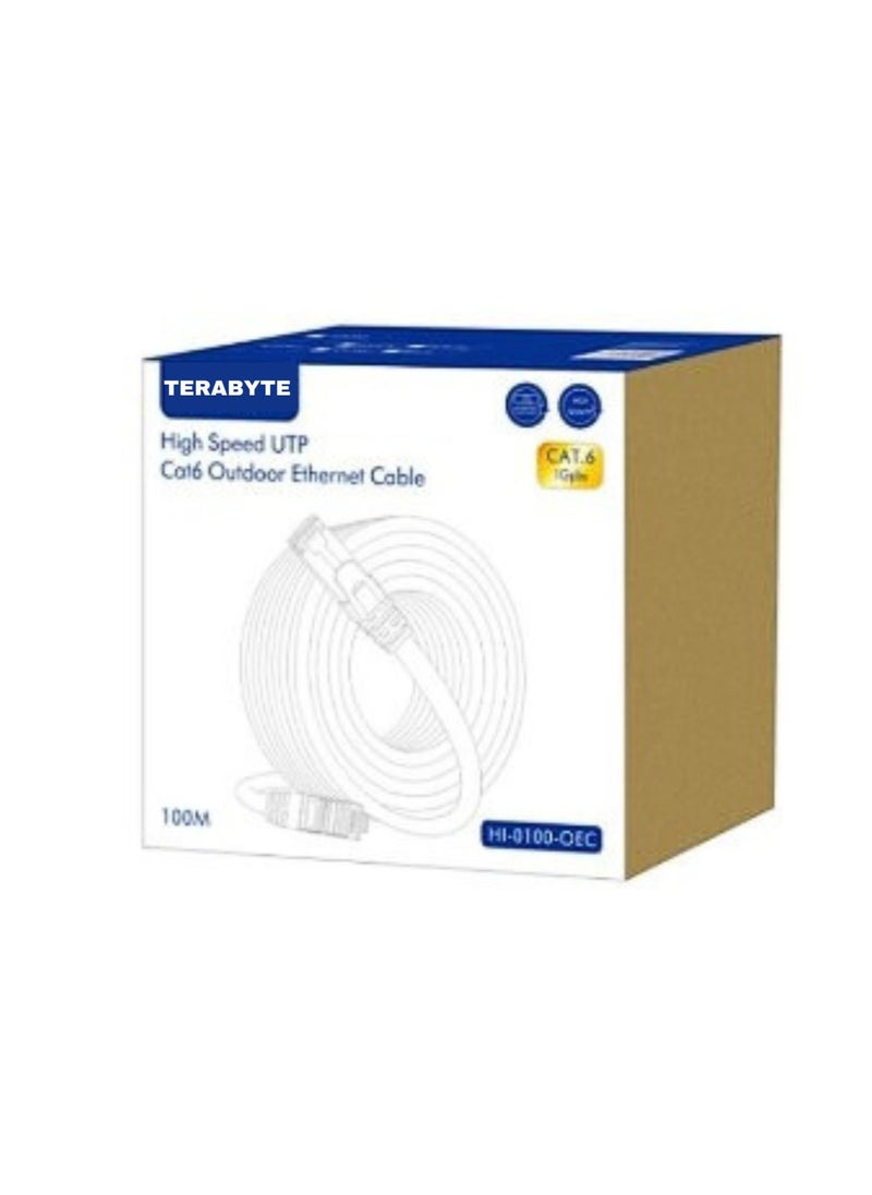 Terabyte UTP Cat 6 Outdoor Ethernet Cable HI-0100-OEC High Speed UTP Cat 6 Outdoor Ethernet Cable 100M  - Image 1