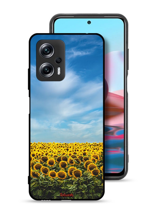 Tolwak Xiaomi Redmi Note 11T Pro 5G Protective Case Cover Sunflowers Under The Sky - Image 1
