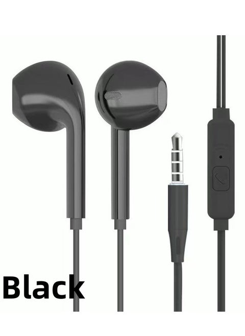 In-ear headphones 3.5mm wired headphones with microphone subwoofer black