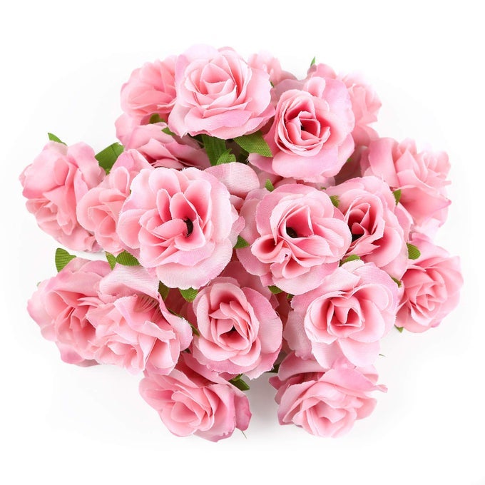 50PCS ARTIFICIAL PINK ROSE FLOWER HEADS REALISTIC ARTIFICIAL FLOWER HEADS FOR WEDDING PARTY ALBUM DECORATION GARDEN DECORATION DIY CRAFT PROJECT 157 INCH IN DIAMETER