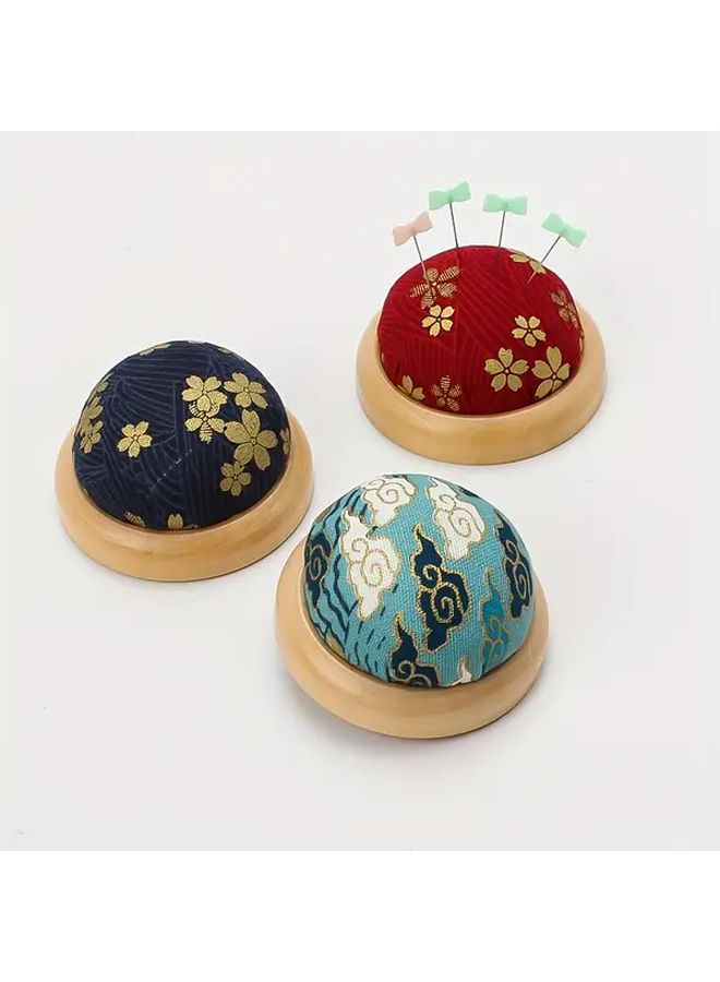 Model F Japanese Style Multicolor Handmade Wooden Pin Cushion Needle Holder For Embroidery - Image 1