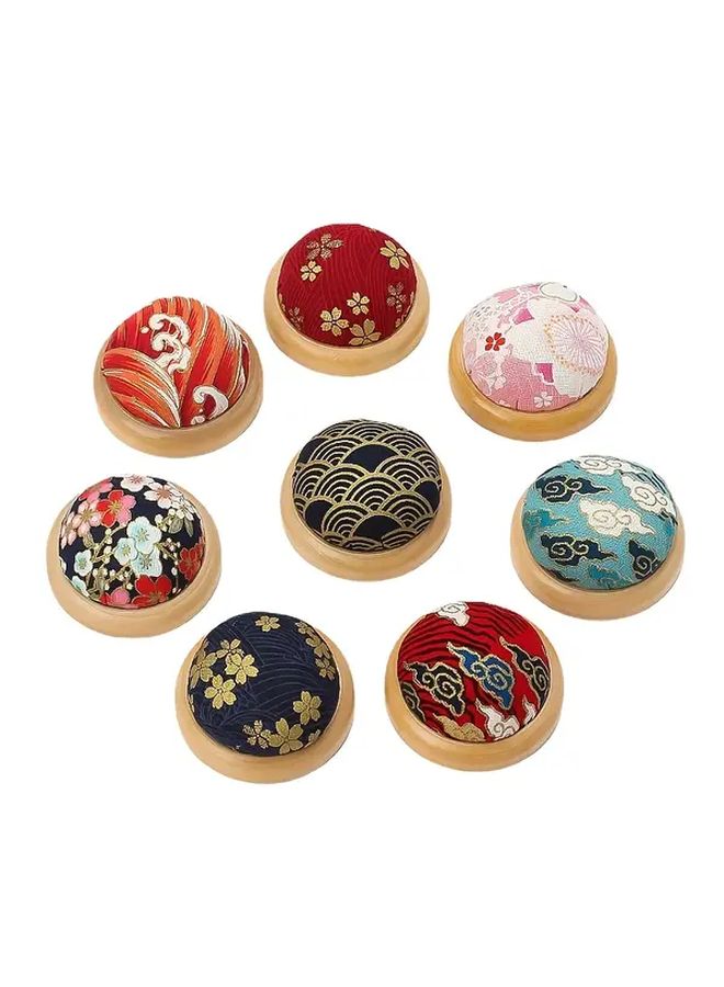 Model F Japanese Style Multicolor Handmade Wooden Pin Cushion Needle Holder For Embroidery - Image 4
