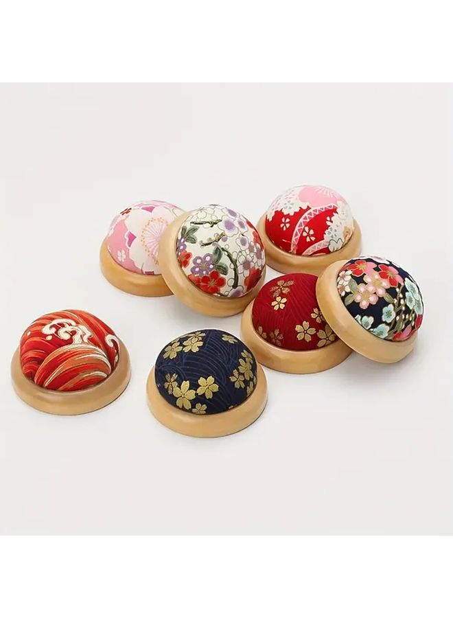 Model F Japanese Style Multicolor Handmade Wooden Pin Cushion Needle Holder For Embroidery - Image 5