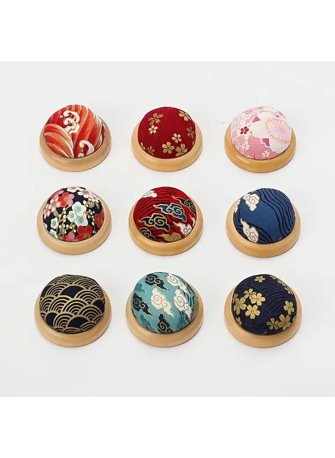 Model F Japanese Style Multicolor Handmade Wooden Pin Cushion Needle Holder For Embroidery - Image 2