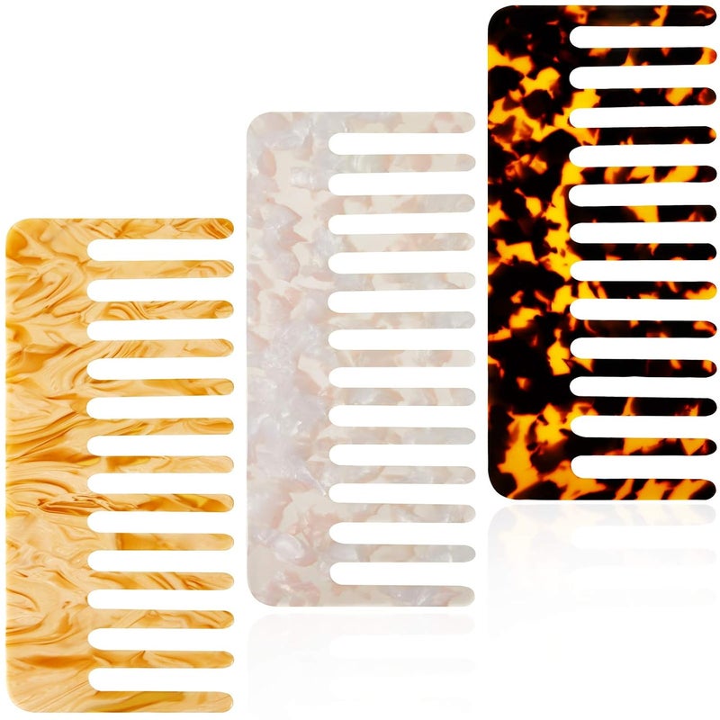 Geiserailie Large Tortoise AntiStatic Wide Tooth Detangling Comb for Long Short Thick Curly Straight Wet and Dry Hair Styling