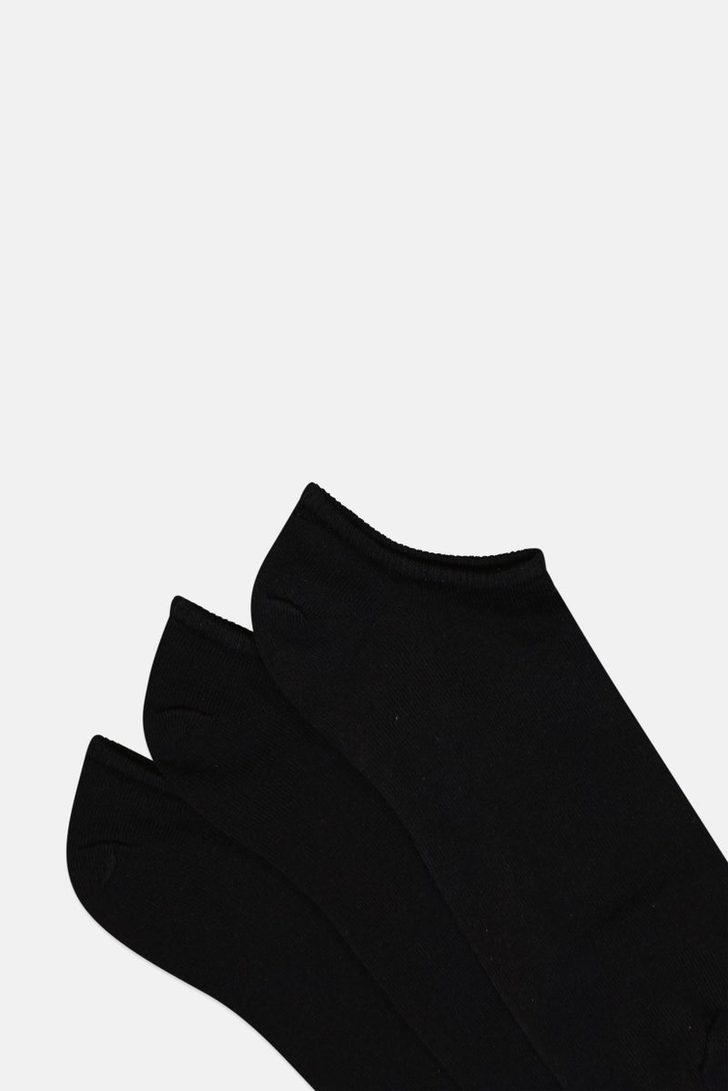 Reebok جوارب قصير للرجال 3 أزواج بشعار العلامة التجارية، أسود - Image 2