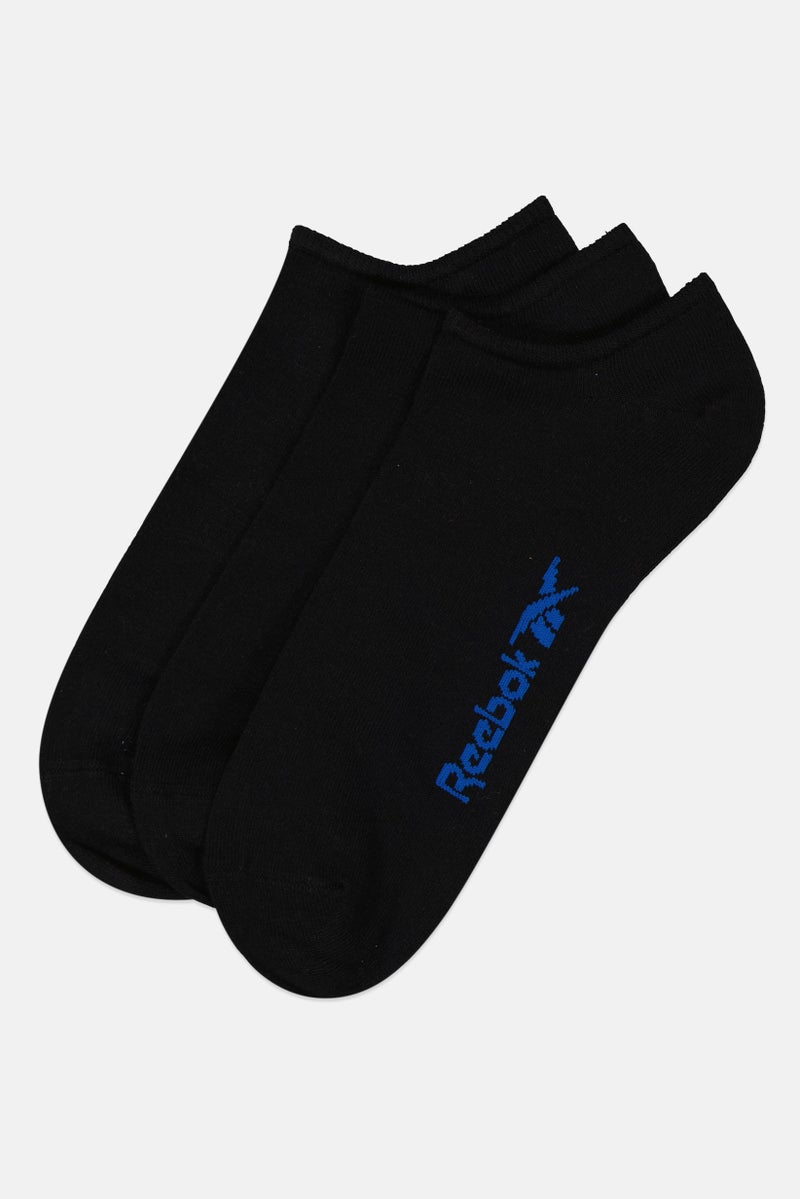 Reebok جوارب قصير للرجال 3 أزواج بشعار العلامة التجارية، أسود - Image 1